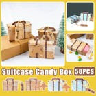 50PCS Vintage Travel Map Candy Boxes Gift Packaging Retro Luggage Design Party