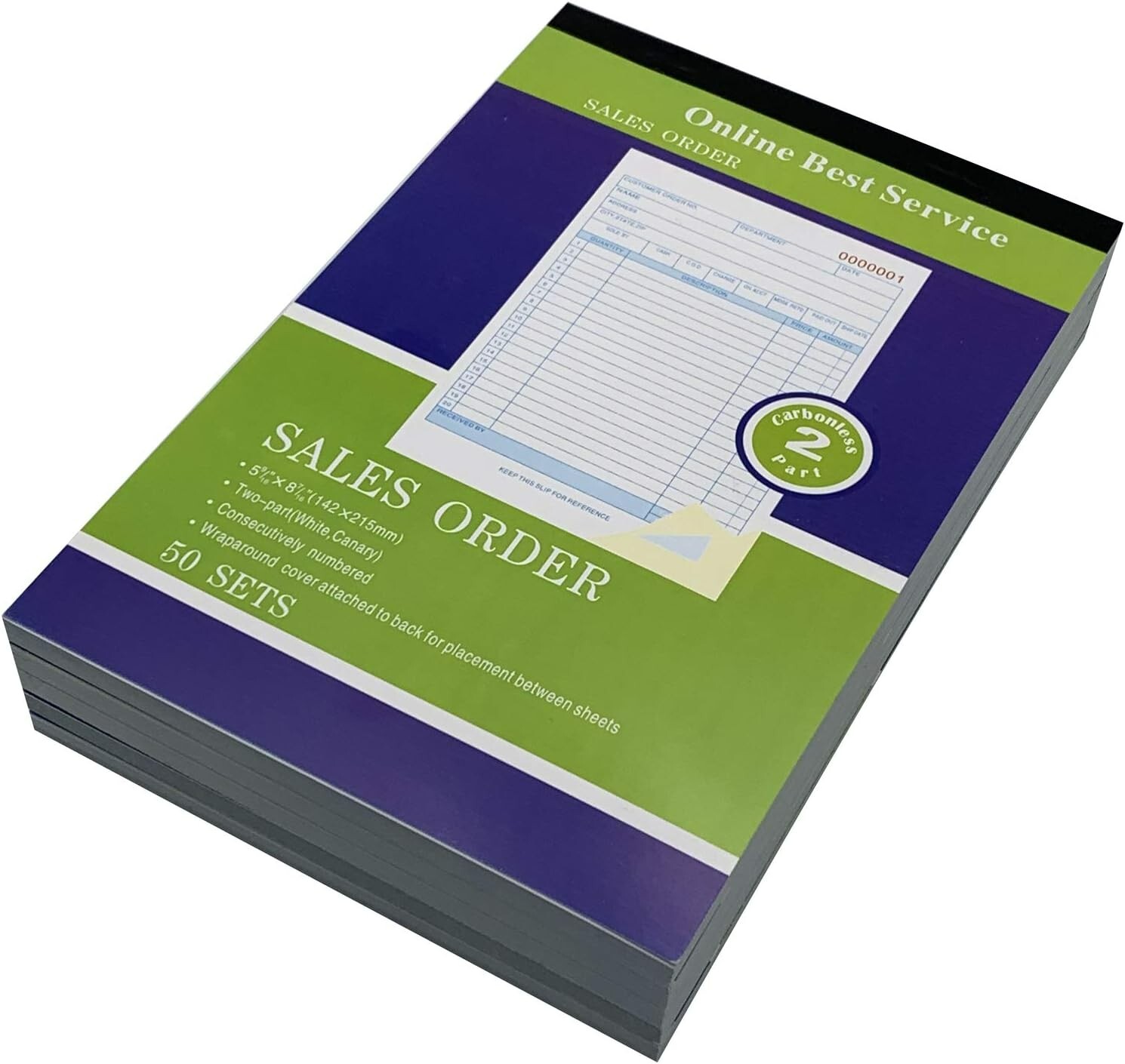 Efficient Sales Order Book Set with Customization Space - 5.5" x 8" Size