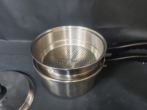 Lustre Craft Special Alloy 3-Ply 3 Qt Sauce Pan w/ Steamer Insert & Lid - Picture 3 of 9