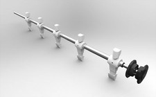 Ullrich-Sport Tischfussball Tisch-Kicker Teleskopstange 5er "Weiß"