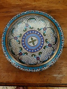 Antique Chinese Cloisonne Bowl Signed Tongzhi Almost 8”
