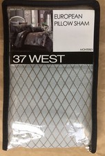 37 EURO oreiller SHAM WEST "Monterey" taille : 26 x 26" neuf LIVRAISON GRATUITE argent/marron