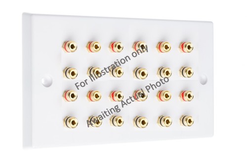 Audio Speaker AV 12.0 Wall Face Plate 24 Terminal Binding Posts for Banana Plugs - Picture 11 of 18