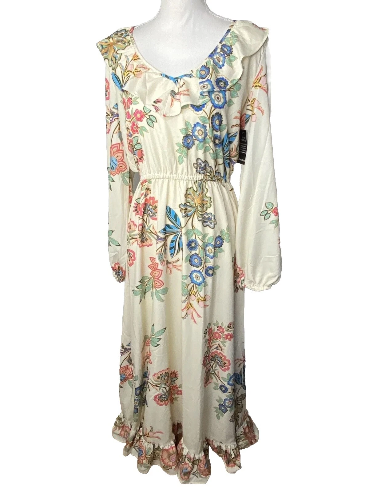Long Long Sleeve Floral Maxi Dresses for Women