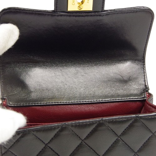 Chanel Black Lambskin Micro Classic Flap Handbag 96841 - Picture 13 of 18