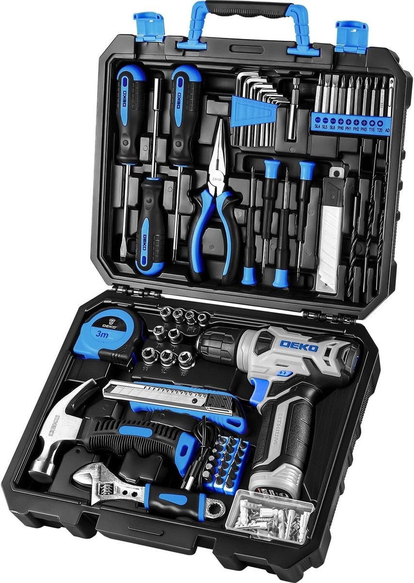 Coffret 126 Pièces Outils Mécanique - Clés, Embouts, Boîte - Neuf, 8V, Bleu