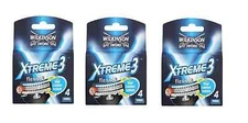 Wilkinson Sword Xtreme3, 4 Count Refill Razor Blades (Pack of 3) 