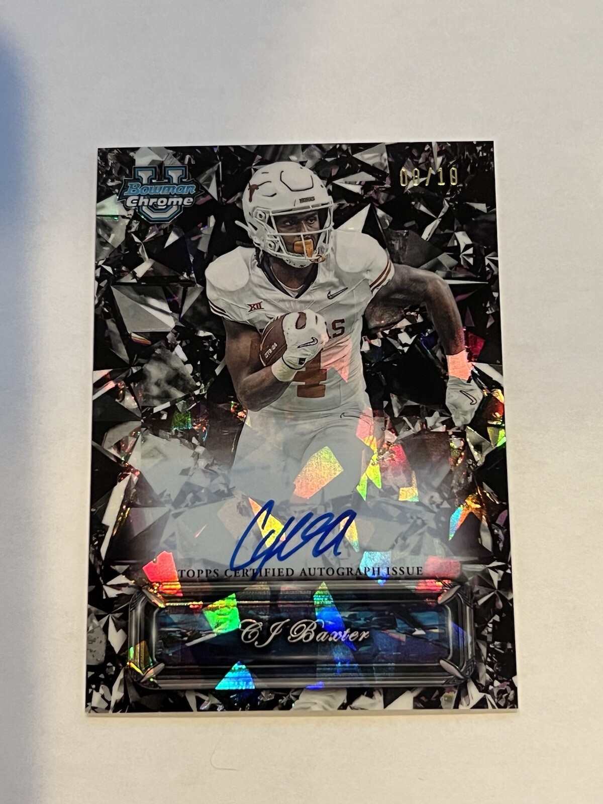 2024 Bowman Chrome U Sapphire CJ Baxter Black Sapphire Auto Selections 08/10