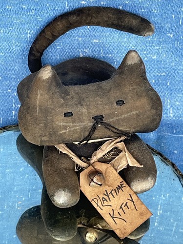 Vintage Primitive Play Time Black Cat Kitty Doll The Ragged Fence OOAK ❤️blt3j2 - Picture 7 of 10