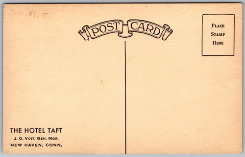 Postal de colección New Haven Connecticut CT The Hotel Taft años 1910 vista antigua - Imagen 2 de 2