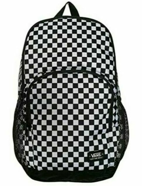 black and white checkered vans backpack