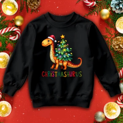 Jungen und Mädchen Weihnachten Dinosaurier Baum Pullover Sweatshirts für Kinder #MC