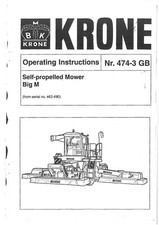 Krone Mower Self Propelled Big M Operators Manual