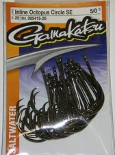 GAMAKATSU SALTWATER INLINE OCTOPUS CIRCLE SE HOOK 25 PACK 265415-25  #5/0