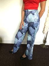 70's Vintage Blue/Green Hippie Patchwork Bell Bottom Jeans