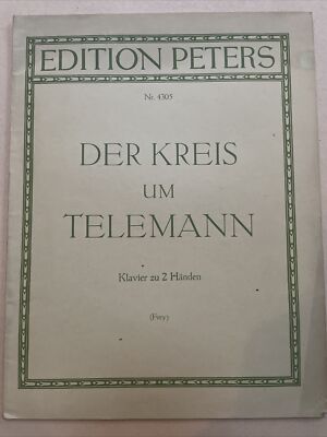 Der Kreis Um Telemann Zeitgenossen Bachs alte Noten Heft Klavier Piano um 1929