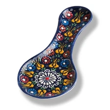 Handmade Ceramic Spoon Rest, Traditional Spoon Holder for Stove Top, Spoon Rests