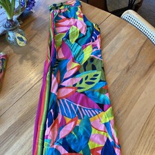 TRINA TURK WOMEN MULTI RAINFOREST SWIM PANT SIZE L  162 NWT