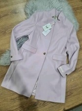 Ted Baker Light Pink Rose Wool Coat Size 0(8uk) Rrp £299 Brand New