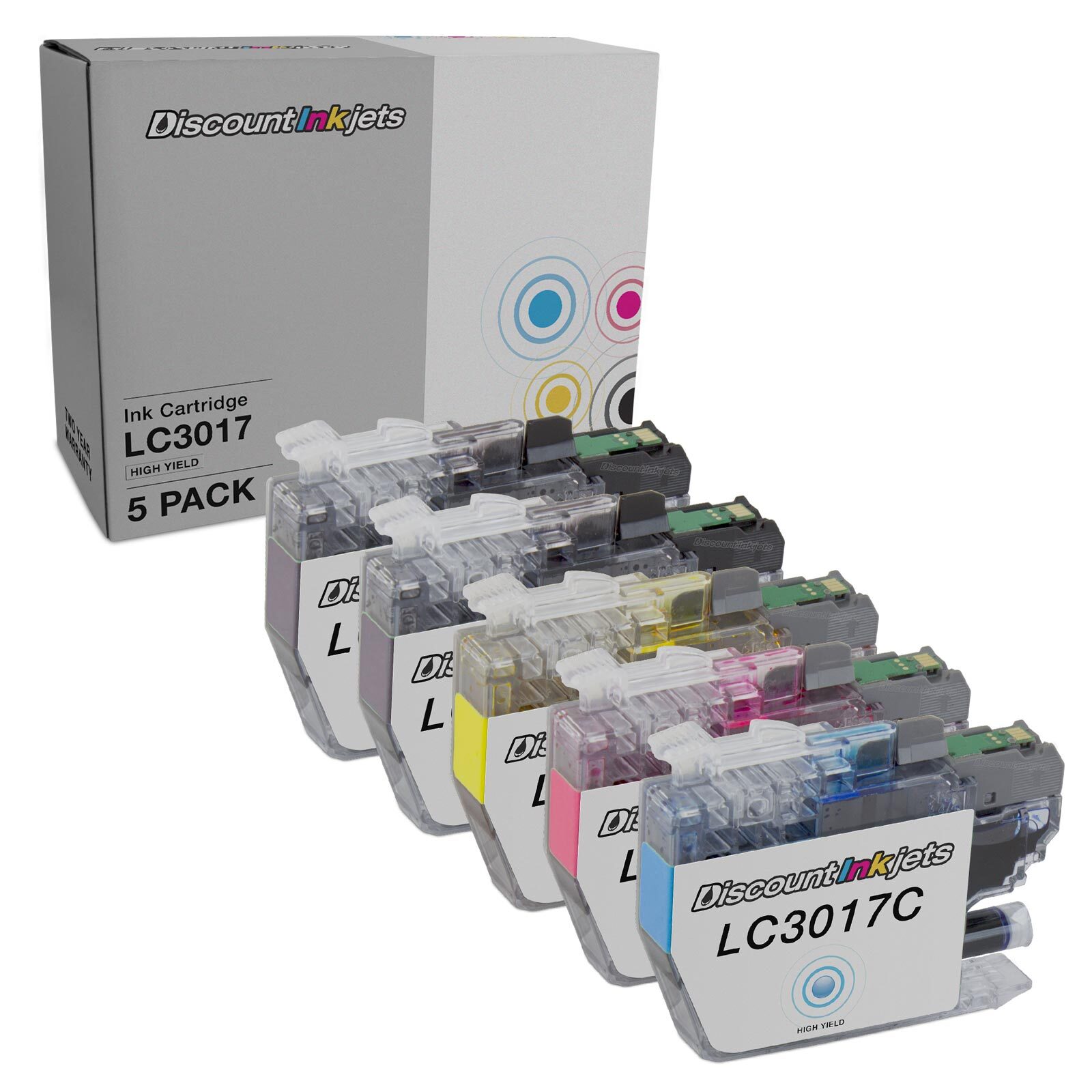 Ink Cartridges for Brother LC3017 (2 Black, Cyan, Magenta, Yellow, 5pk)-image