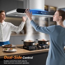 Island Range Hood 36 Inch, 700 CFM with Dual-Sided Touch/Gesture/Remote Control