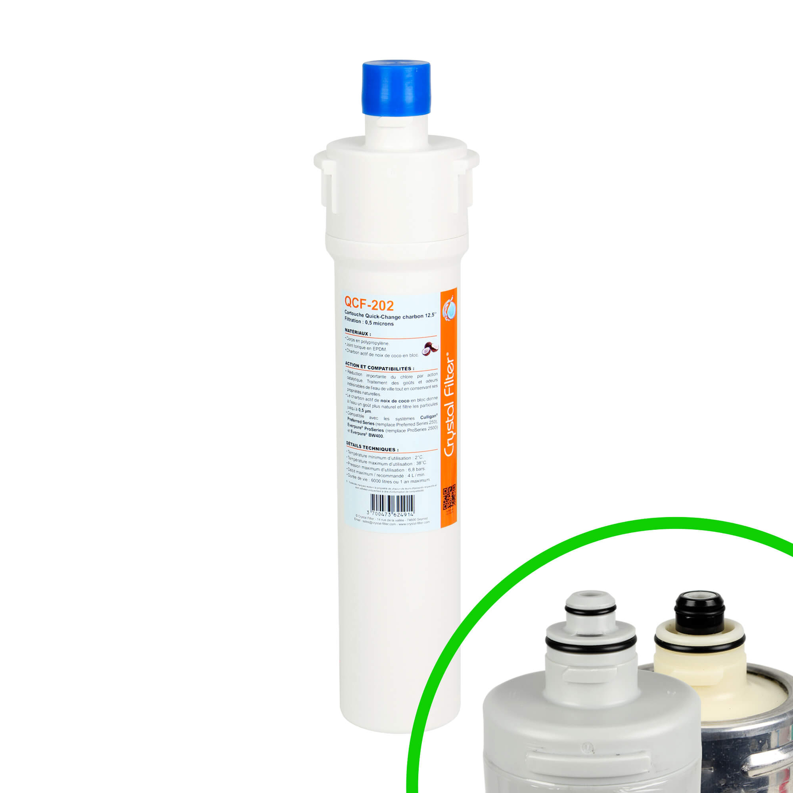 Cartouche QCF-202 Crystal Filter compatible filtre Culligan Series 250