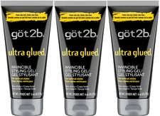 Got2b Ultra Glued Invincible Styling Hair Gel, 6 oz (Pack of 3) Free Shipping