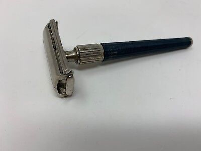 Vintage Gillette Slim Twist Safety Razor Tapered Blue Handle Code N2 Ebay