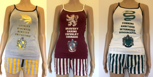 Harry Potter Women's Shorts/Vest Set Pyjamas Primark Hufflepuff or Gryffindor - Picture 1 of 10