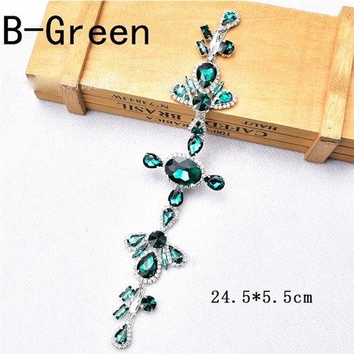 Shiny Rhinestone Applique Crystal Diamante Floral Chain Trimming Sew On Decor - Picture 24 of 26