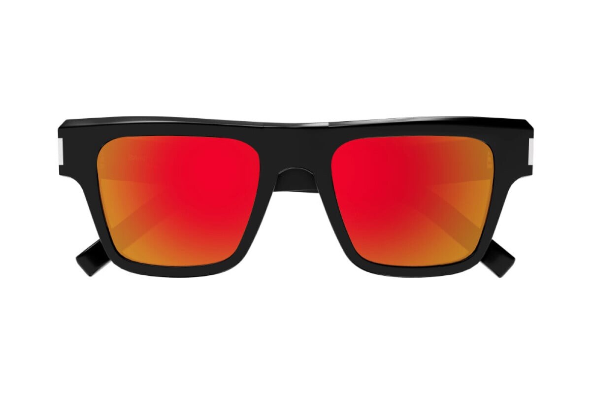 Occhiali da sole SAINT LAURENT 51 mm quadrati NUOVI rosso nero prezzo al pubblico consigliato: $475