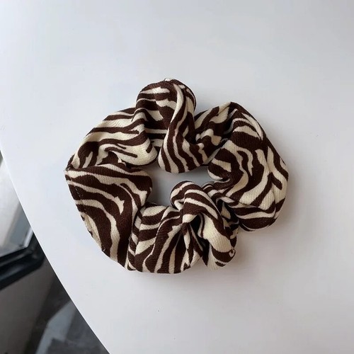Leopard Fabric Scrunchies Elastic Hair Bands Women Girls Corduroy Dot Zebra - Picture 10 of 27
