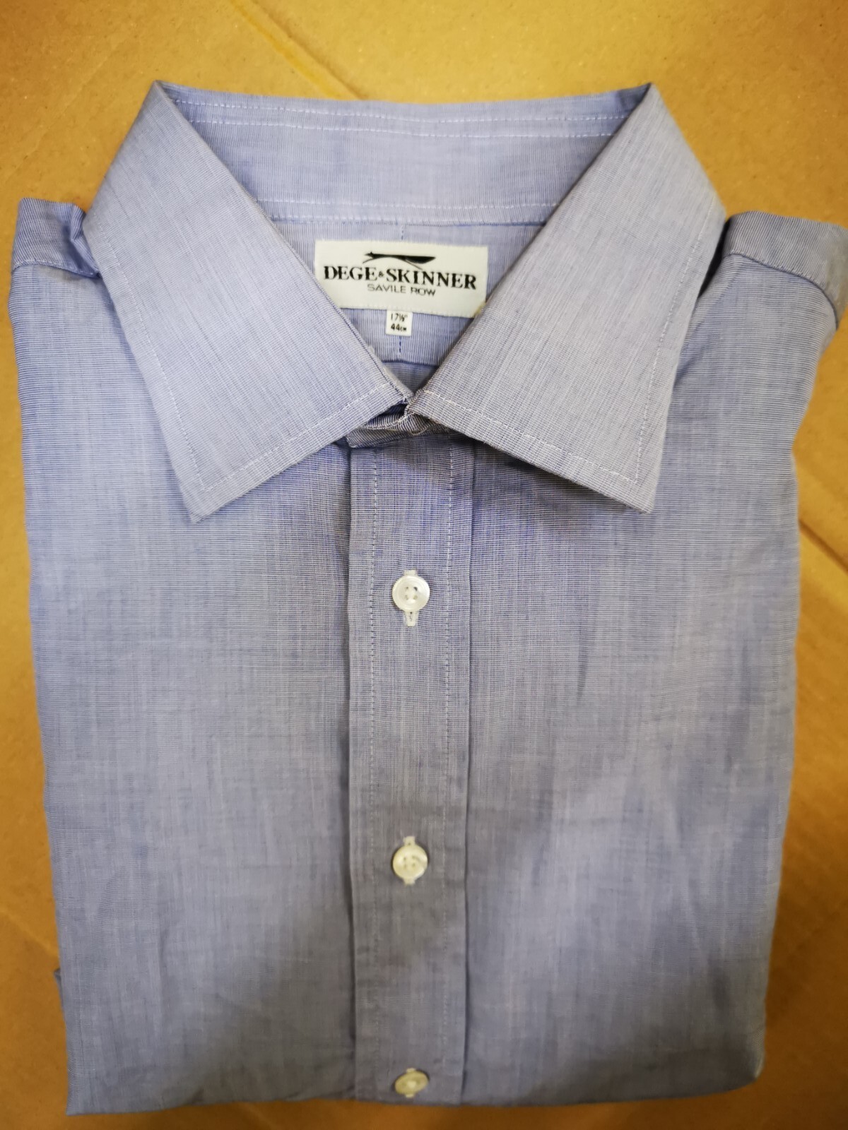 FILA Camicia blu Dege Skinner Savile Row 17 5 44 XL Made in England polsino francese