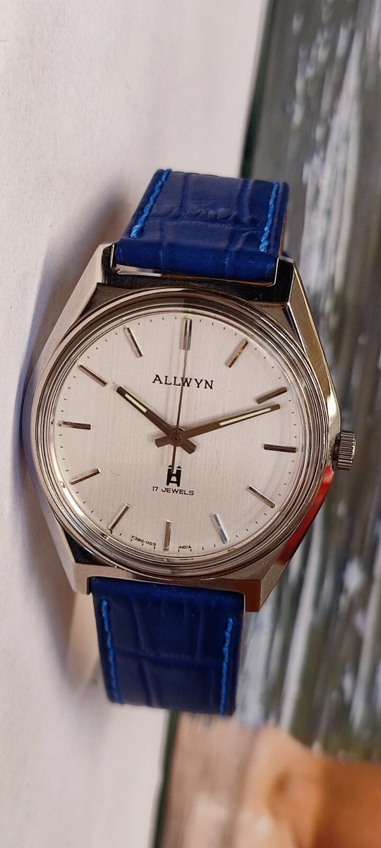 ALLWYN 17 JEWELS WINDING NOS WHITE DIAL Y380-8070 INDIA MEN'S FULL
