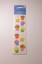Mrs. Grossman's Lot of 3 Strips Brand New in Package ~Cutie Cupcakes~ Stickers