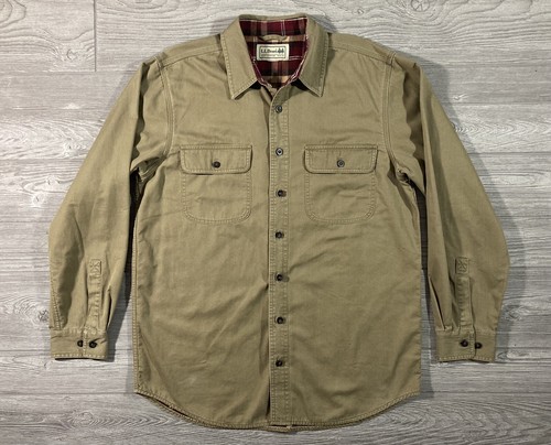 LL Bean Flannel Lined Hurricane Shirt 