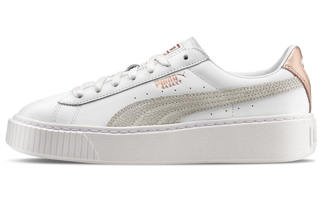 puma basket platform blancas