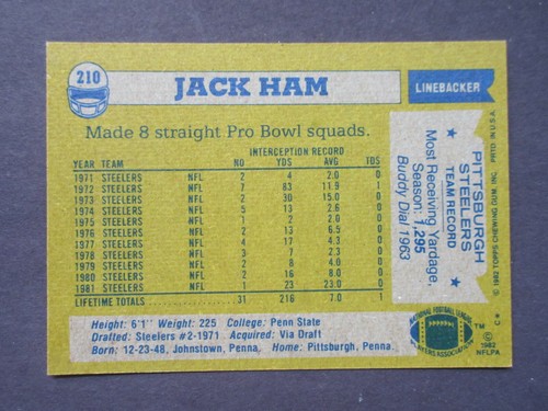 1982 TOPPS FOOTBALL  ~  U-Pick Player from Scans  ~  #200- 528  ~  Free Shipping - Picture 3 of 47