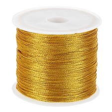 100m/109yards Metallic Cord, 1Roll 0.3mm Dia Ornament String Thread, Gold
