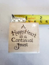 Uptown Holly Pond Hill C13088 A Happy Heart is a Continual Feast rubber stamp