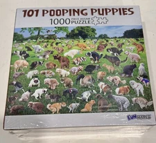 101 Pooping Puppies Puzzle - 1000 Piece Funny Puzzle By Funwares - New & Sealed