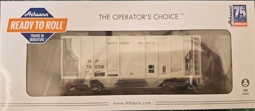 Tolva cubierta de 2 bahías ATH63799 Athearn Northern Pacific 2600 con Kadees | Condition: Used