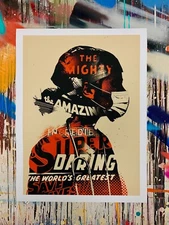 TES ONE MASKED CRUSADER Art Print Health Gratitude Urban Street Art Poster