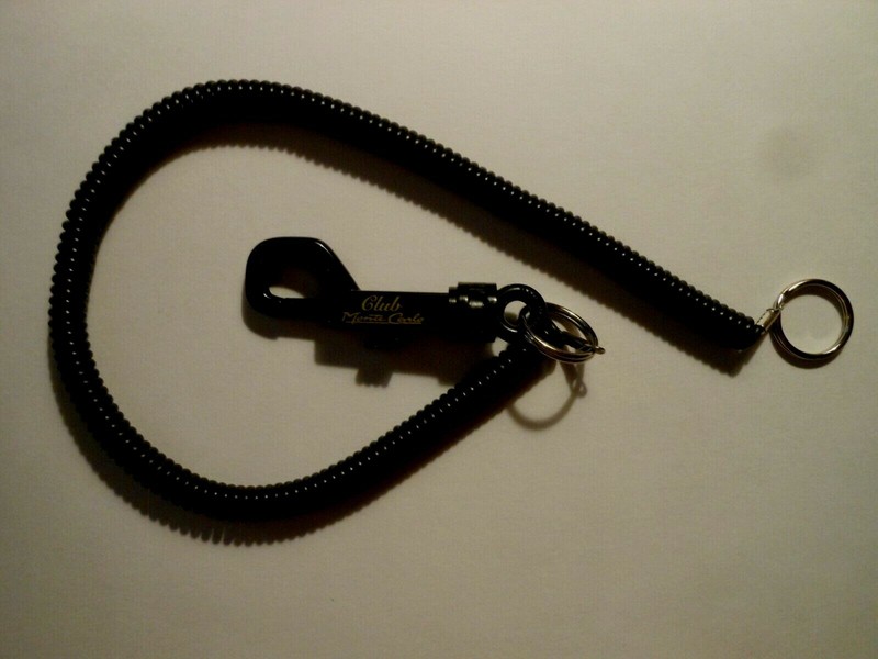 OBSOLETE CASINO PLAYERS SLOT CARD BUNGEE CORD LANYARD CLUB MONTE CARLO LAS VEGAS