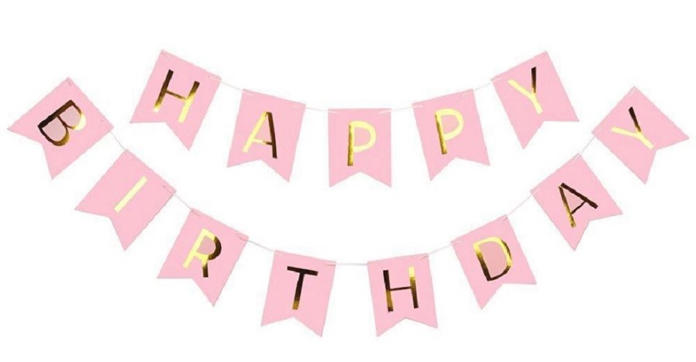 PETAL PINK HAPPY BIRTHDAY BANNER- Bonjour Fête