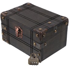 Treasure Chest with Lock Large Lockable Wooden Retro Storage Boxes
