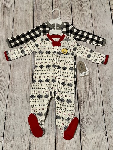 NEW ~ 3-6 MONTHS ~ Honest Kids Organic Cotton Footed Pajamas Sleepers ~ SET OF 2