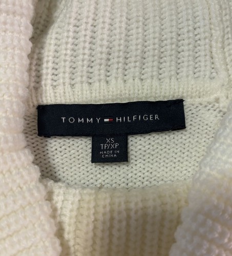 Tommy Hilfiger Womens Ivory Cable Knit Long Sleeve Cowl Neck Sweater. Size XS. - Picture 6 of 6