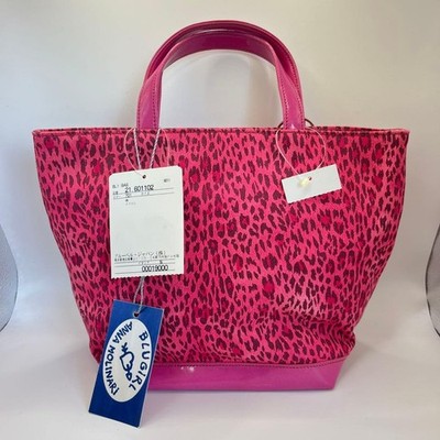 Vintage Anna Molinari Blugirl Leopard Enamel Tote Bag Pink