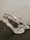 Michael Kors Paris Women's Size 8 M Silver Sequin Bow Heels Ankle Strap Sandals — photo 3